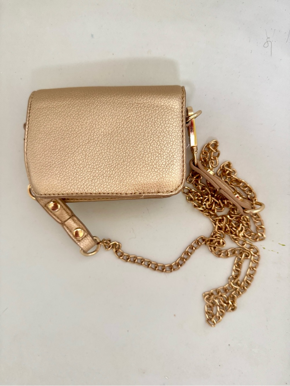Mali + Lili Gold Pebbled Leather Crossbody Bag -